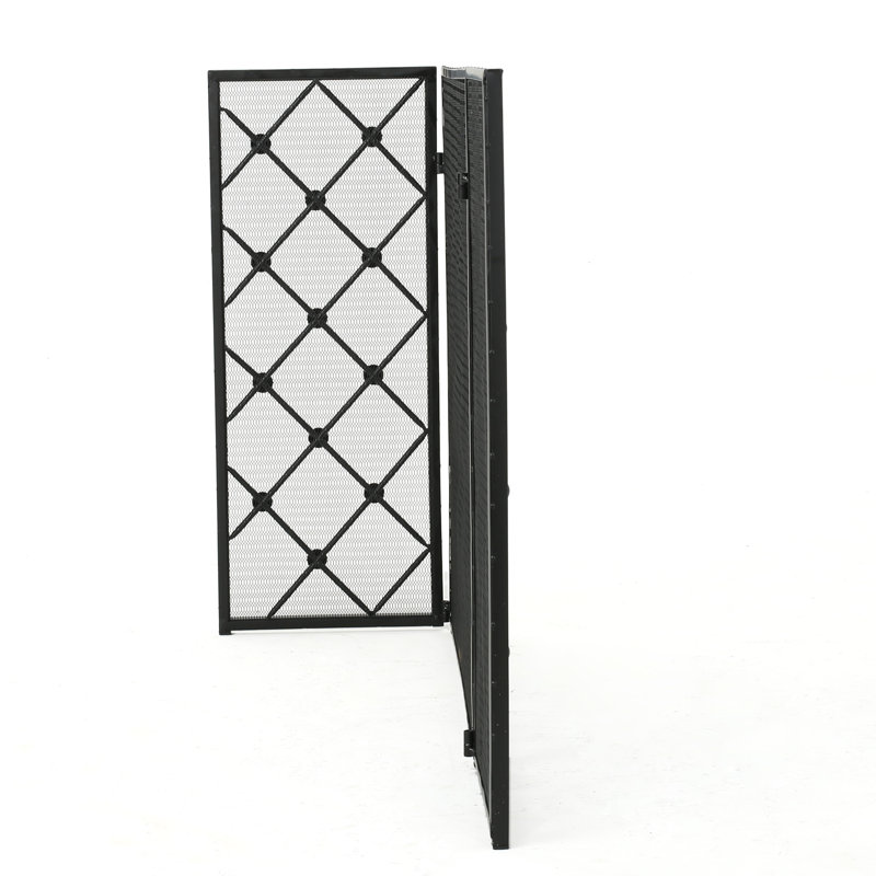 Prater Iron Fireplace Screen, Black