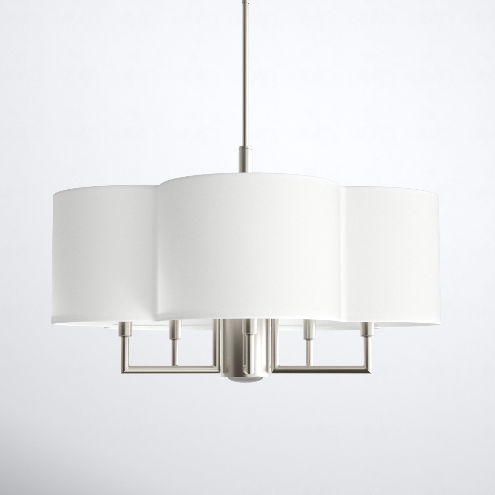 Vino Steel Dimmable Drum Chandelier, Off-White, 14.75"H x 24"W x 24"D