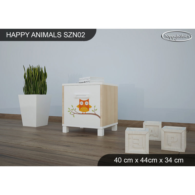 Nightstand, White/Oak