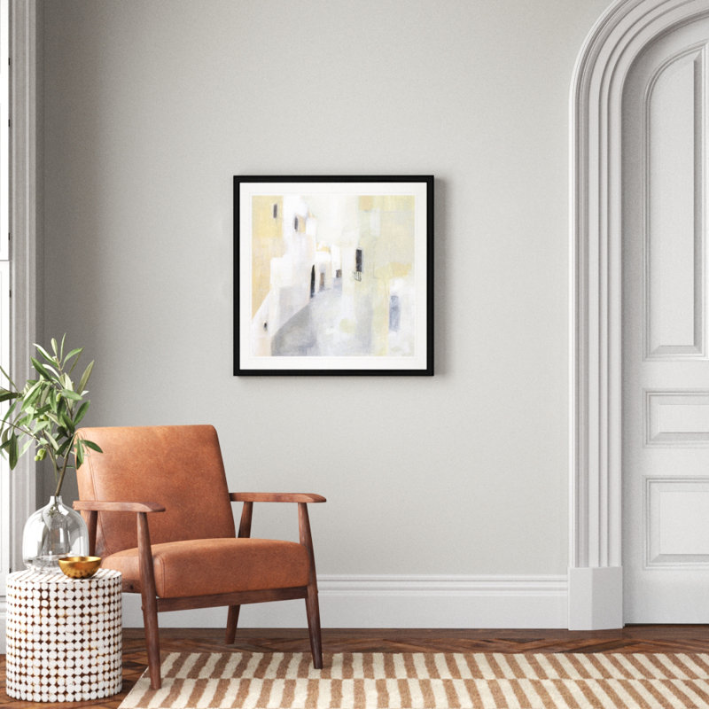 Pausa I, peinture sur toile, Cadre noir, H 30 po x l 30 po x P 1,5 po
