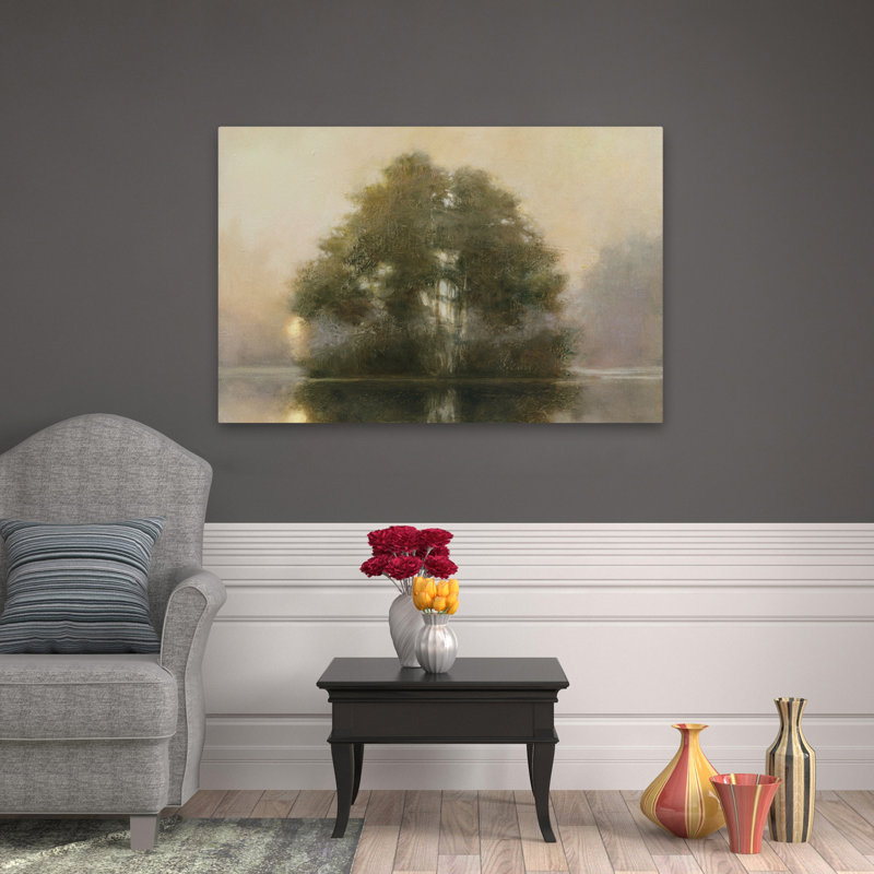 Lake Dawn contemporain gris brun crème, H 48 po x l 32 po