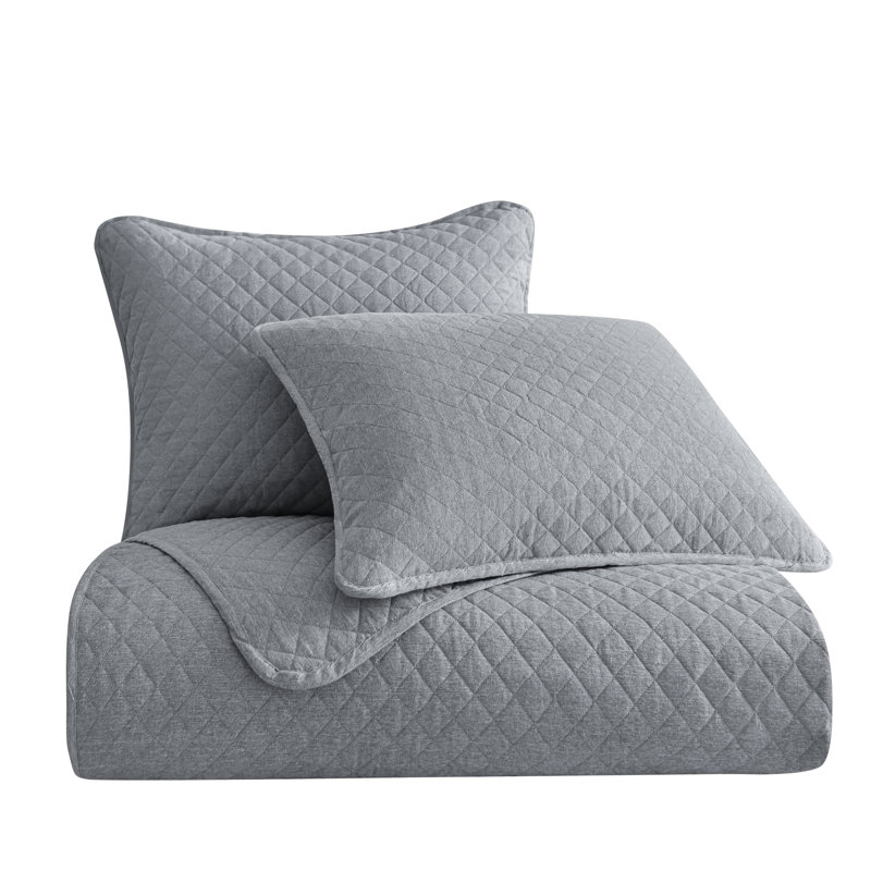 Ensemble de couvre-lit matelassé Anna, Gris, Couvre-lit simple et 1 taie standard