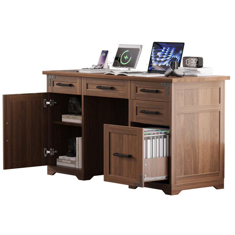 Bureau de direction 55 po Farmhouse, Walnut