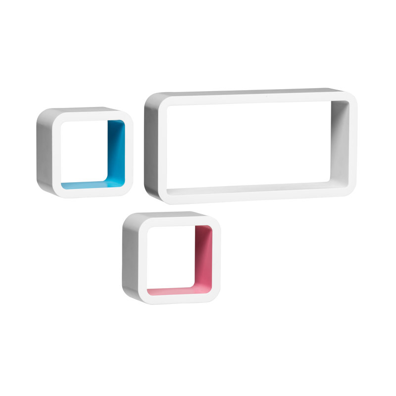 3 Piece Wall Cube Accent Shelf Set