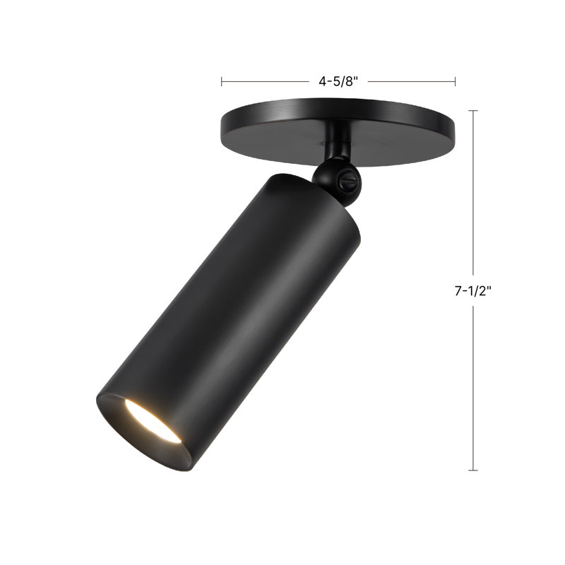 Mason 5-in Black dimmable LED Semi-Flush Mount, Antique Brass