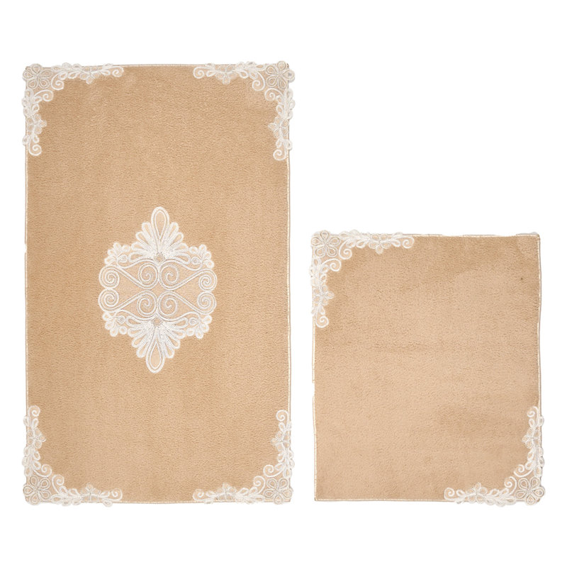 Ensemble de tapis de bain Cappuccino (2 pièces), 20 x 24 po et 24 x 40 po | 100% polyester, hauteur des poils de 0,6 po | Dessous antidérapant, antibactérien, lavable à la machine | Parfait pour le confort et le style de la salle de bain, conception durable