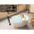 47'' Acrylic Soaking Tub - Oval White Freestanding, Hygienic & Easy To Clean, Bathtub Relaxing Bath, Pop-Up Drain,