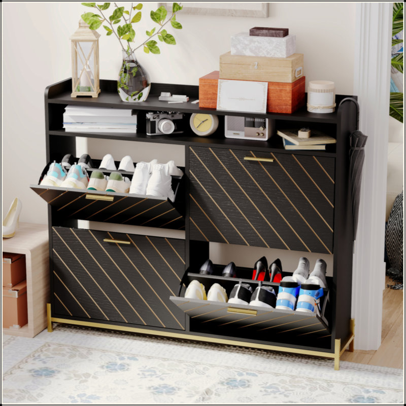 Shoe Cabinet/Shoe Rack Cabinet/Shoe Rack Organizer Cabinet, Black