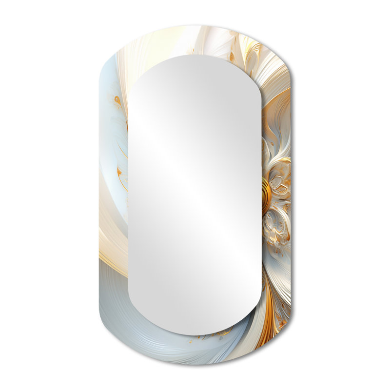 Grand miroir mural asymétrique moderne Whirling, 43 po x 23 po