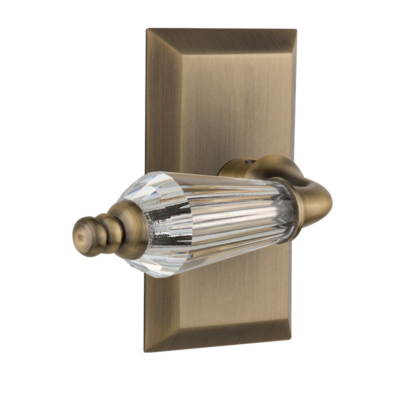 Studio Plate Privacy (Bed & Bath) with Parlour Lever, Antique Brass, 2.75"