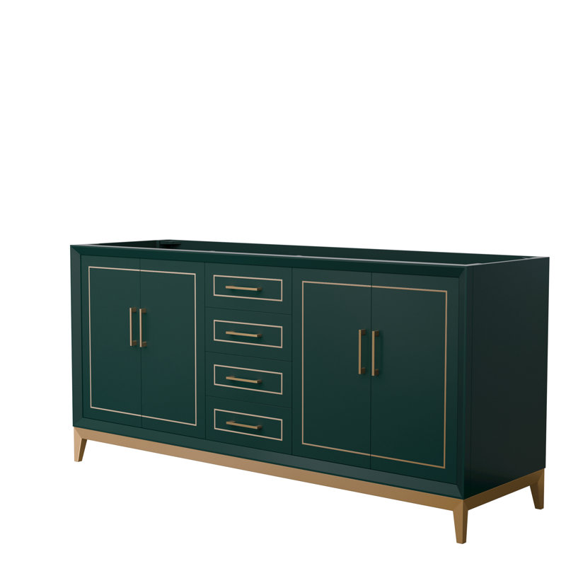 Base de meuble-lavabo double 71,75 po Marlena seulement, Vert
