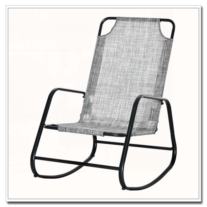 Chaise berçante d'extérieur en tissu, Gris
