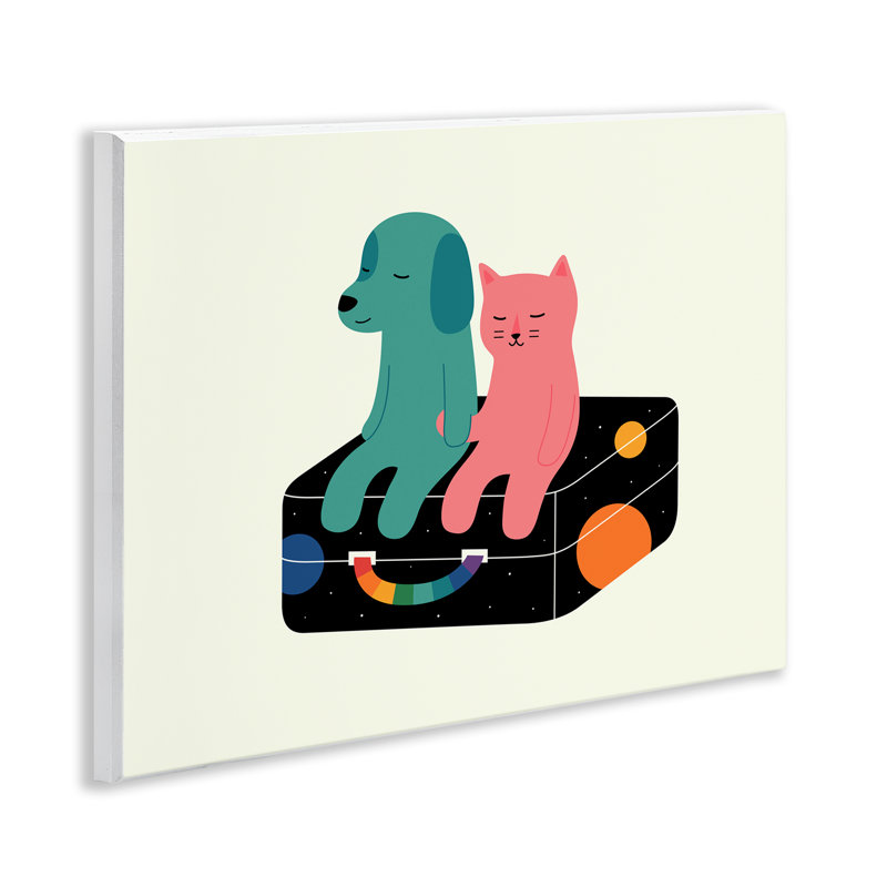 Chat et chien sur une valise, art mural par Andy Westface