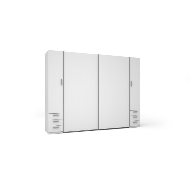 Boryan 4 Door Laminate Wardrobe, 207cm H x 269cm W x 61cm D