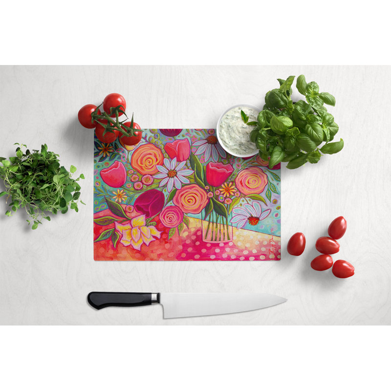Planche à découper en verre à pois