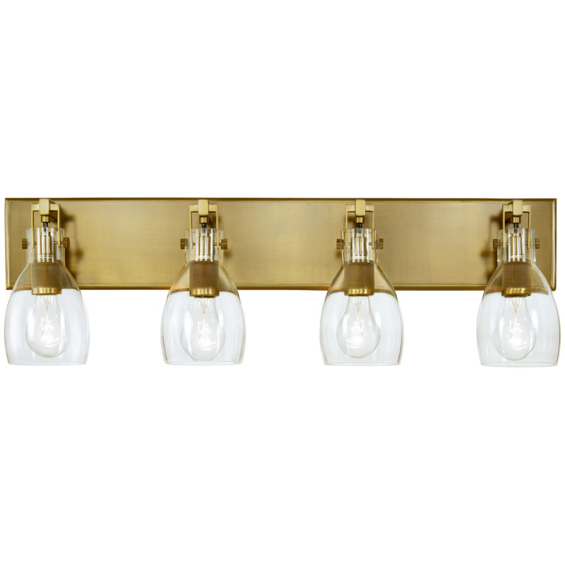 Breakwater Bay Tanja Soft Brass With Clear Vanity Light