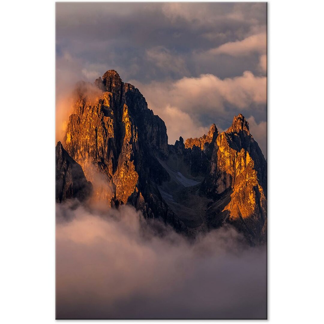 Leinwandbild Berge in den Wolken