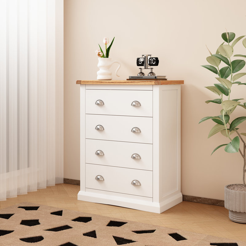 70cm W 4 - Drawer Chest of Drawers, Off White