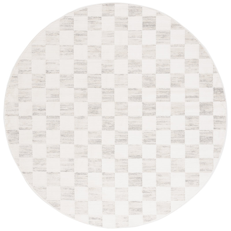 Tuule Performance Checkered Rug, Round 6'7"