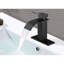 Robinet de lavabo de salle de bain en acier inoxydable avec bec cascade, poignée simple pour un fonctionnement et une distribution d'eau sans soudure, robinet à bec noir mat, contrôle facile, finition-122075542