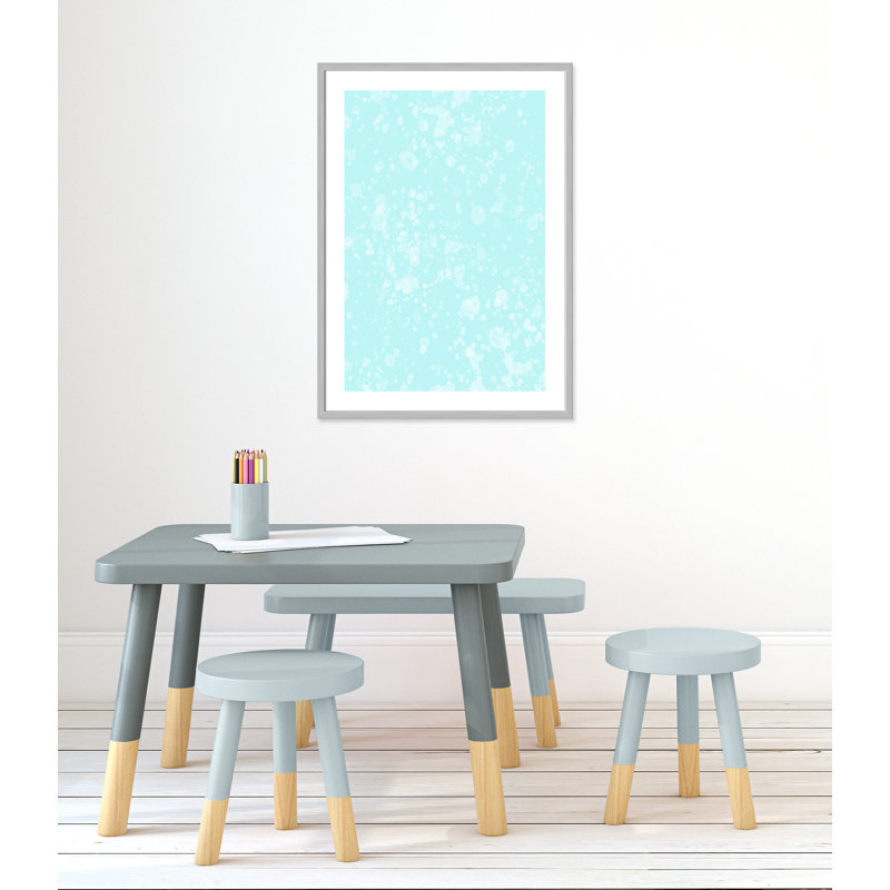 Impression sur papier de bulles fantaisistes, H 35,5 po x l 25,5 po x P 1,1875 po, Encadré de boîte argent