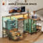 L-Shaped Steel Computer Desk with Built-In Electrical Outlet-1998855758