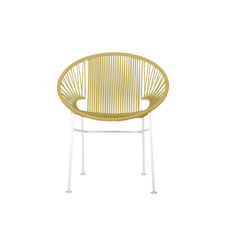 Chaise de salle à manger Concha, Blanc, Or