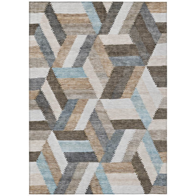 Viella Brown Washable Indoor-Outdoor Rug - 