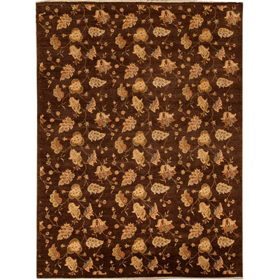 Tapis brun de haute qualité noué à la main
