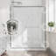 Porte de douche coulissante double en nickel brossé à installation double réversible de 55 à 60 po x H 72 po, structure en alliage d'aluminium, verre trempé de 1/4 po (6 mm) avec membrane antidéflagrante, installation facile