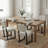 Modern Striped Dining Chairs, Solid Wood Sled Legs in Black (Set of 2)-555015620-555015672