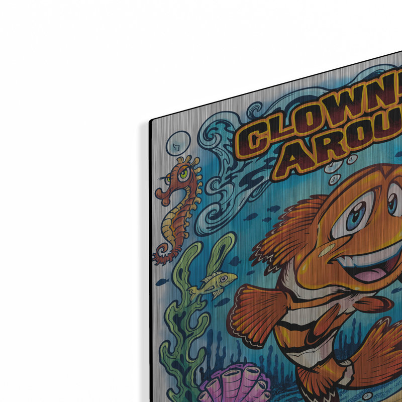 Sunside Sails «Clown Fish Underwater Scene» par Flyland Designs, art mural en métal, H 12 po x l 12 po
