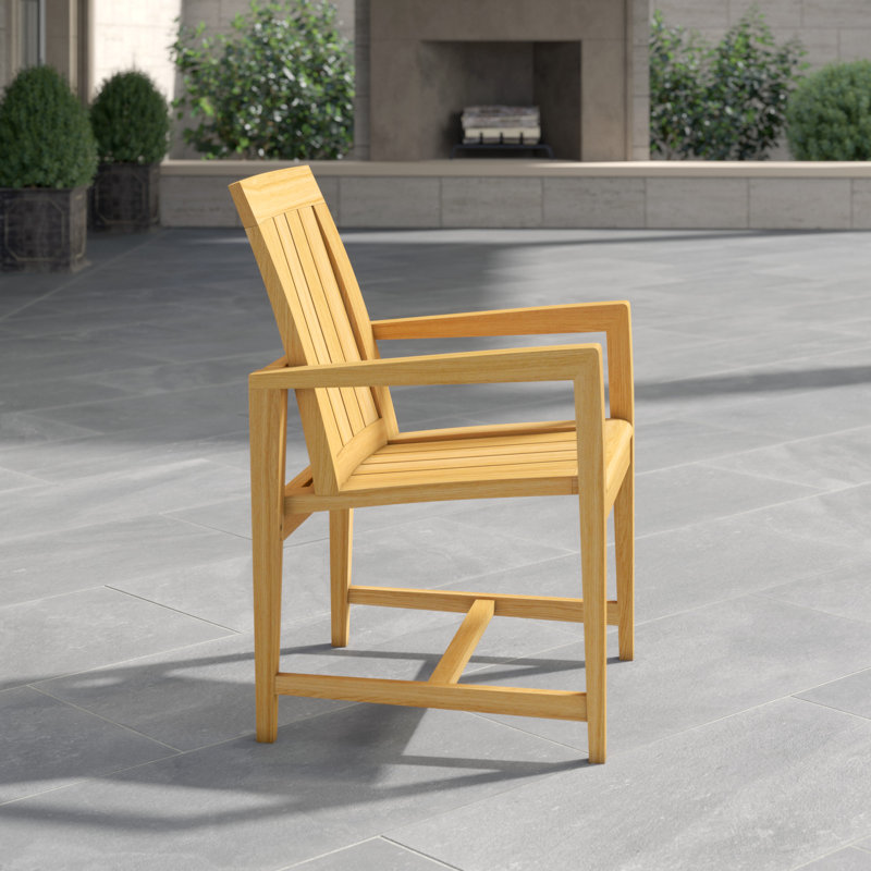 Amalfi Outdoor Teak Dining Armchair, Fog