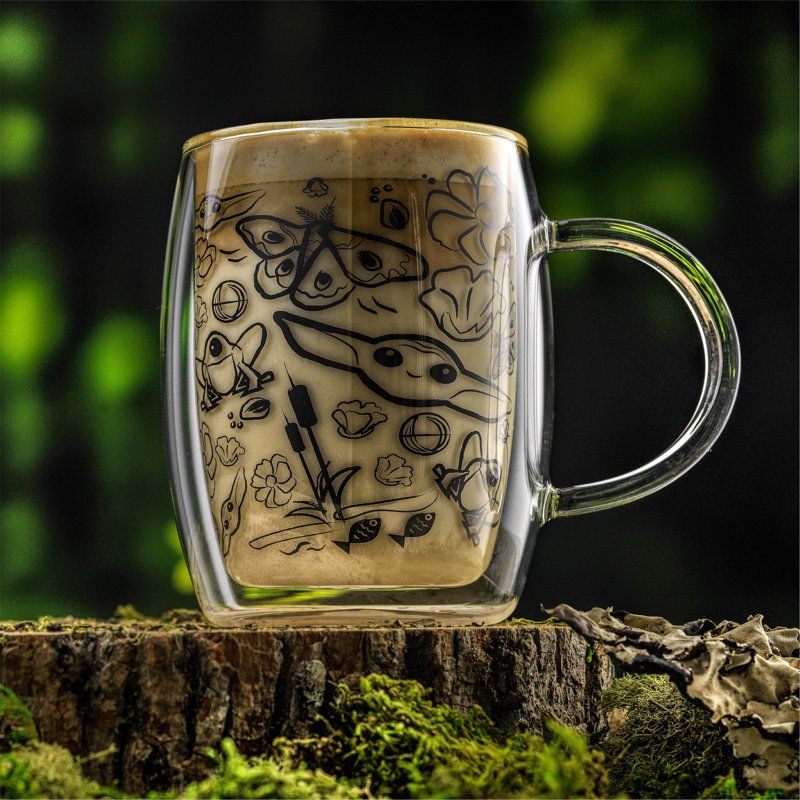 Ensemble de 2 tasses en verre JoyJolt Star Wars Mandalorian, 5,4 oz