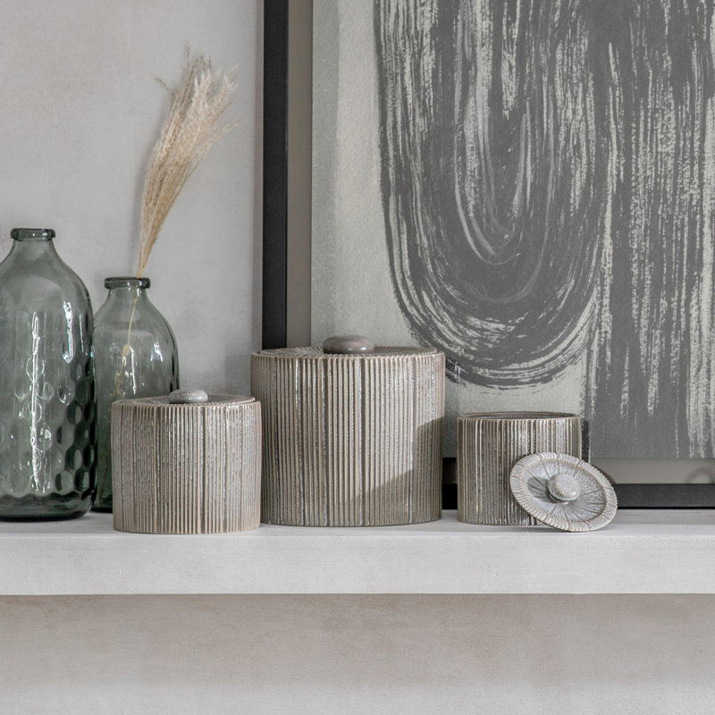 Holgate Earthenware Decorative Jar 1, 25cm x 25 cm x 25cm, Grey