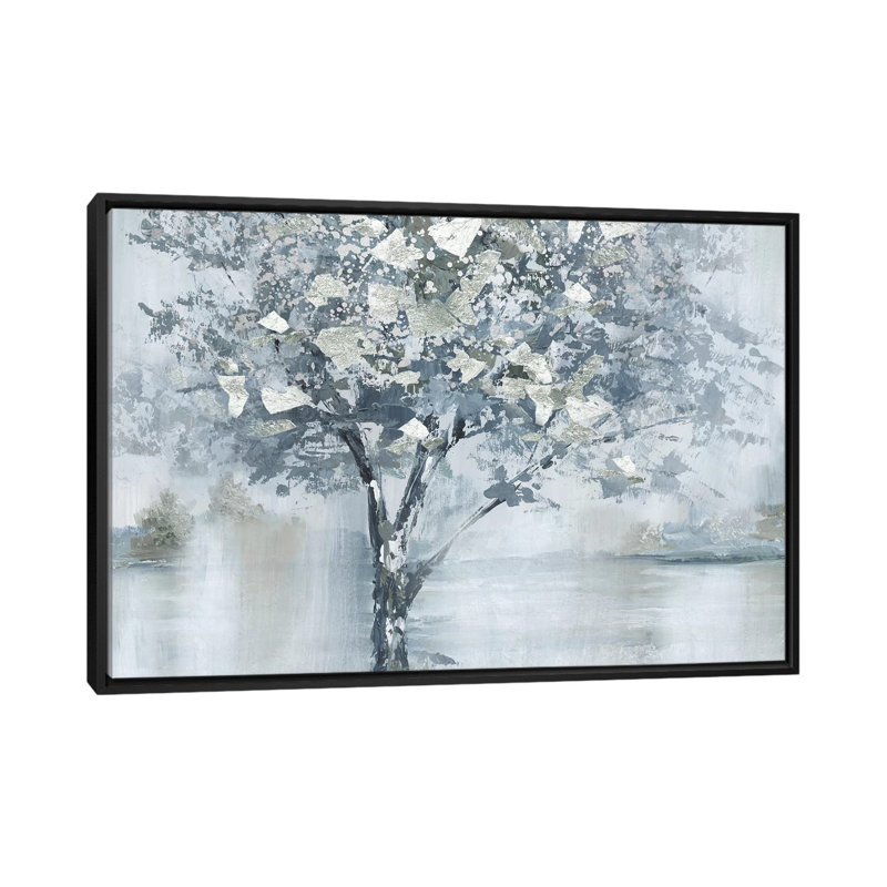 «Foil Foliage» par Nan - impression, H 26 po x l 40 po x 1,5 po, Cadre noir