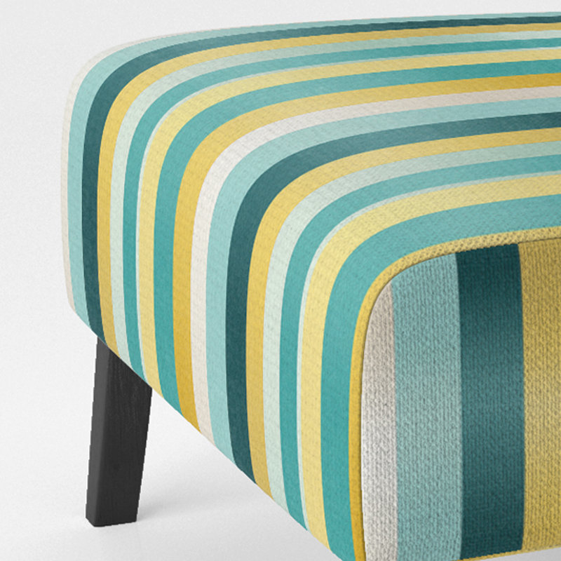 Fauteuil de chambre à accents moderne et contemporain en velours vert et jaune Harmony I