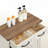 Bathroom Storage Cabinet, Freestanding Bathroom Floor Cabinet with Drawers & Doors, Farmhouse Buffet Cabinets with Adjustable Shelf, for Kitchen, Living Room, Entryway, White Brown