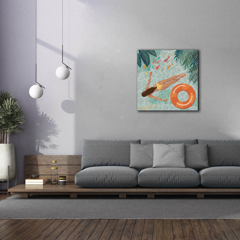 "Epic Graffiti" Beach Babes 4 "par Janelle Penner, art mural sur toile, H 37 po x l 37 po x P 1,5 po