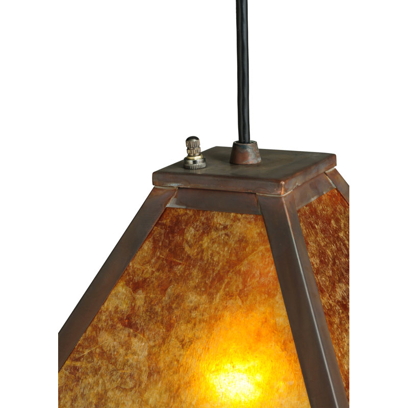 Luminaire suspendu géométrique unique à 1 lumière Mission Prime, H 12 po x l 10 po x P 10 po