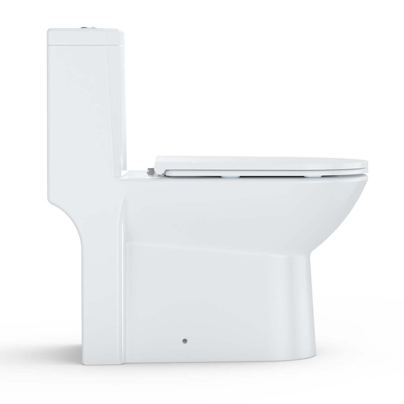 One Piece Toilet, Elongated Dual Flush 0.8/1.28 Gpf, Powerful Top Flush