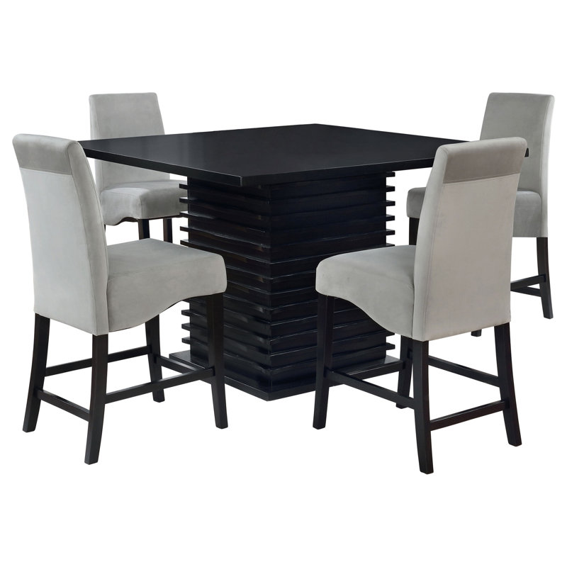 Ensemble repas 5 pièces Shandra, Noir, Blanc antique