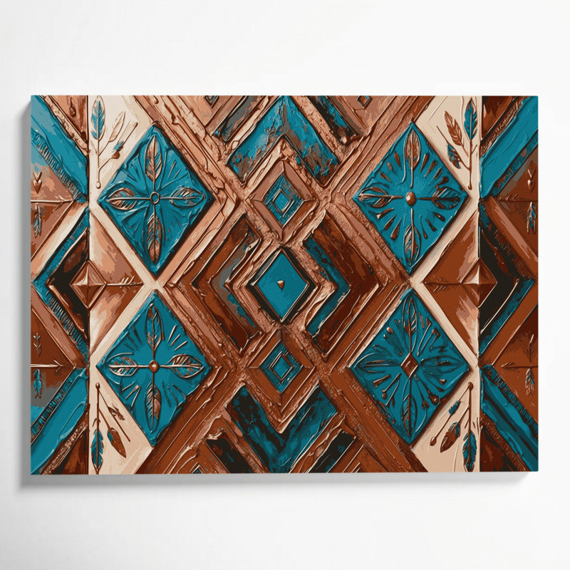 «Southwestern Cowboy Southwestern Diamond 86», art mural sur toile brune, H 11 po x l 14 po