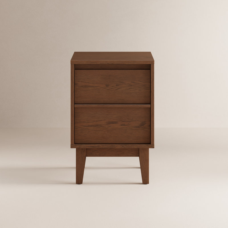 15.75'' W Solid Wood Nightstand, Brun