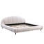 Très grande tête de lit et pied de lit en chenille tapissier très grand, lits en forme de coquillage, beige
