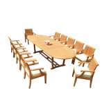 Fortuna Outdoor 11 - Piece Teak Dining Set