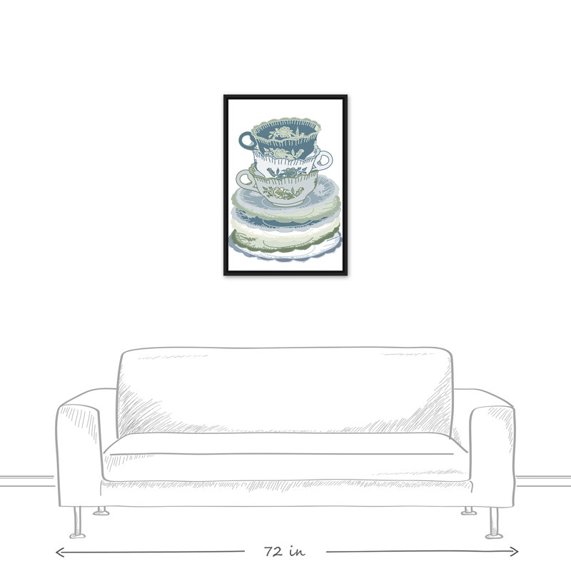«Stacked Plates Tea Cup», reproduction sur toile encadrée