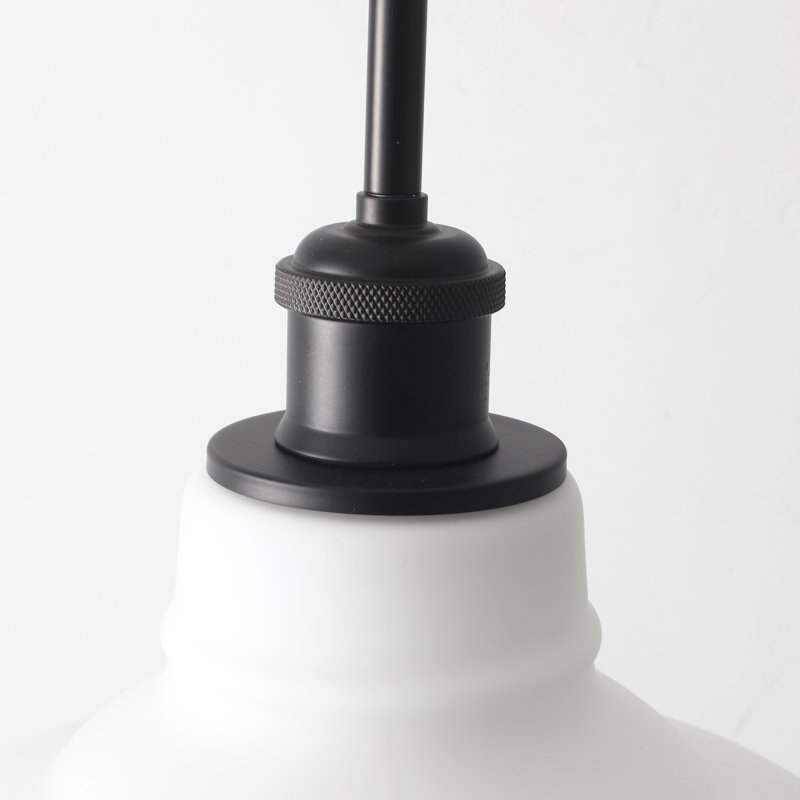 Luminaire suspendu simple en forme de bol 11 pouces George Oliver pour salon, salle à manger, Noir