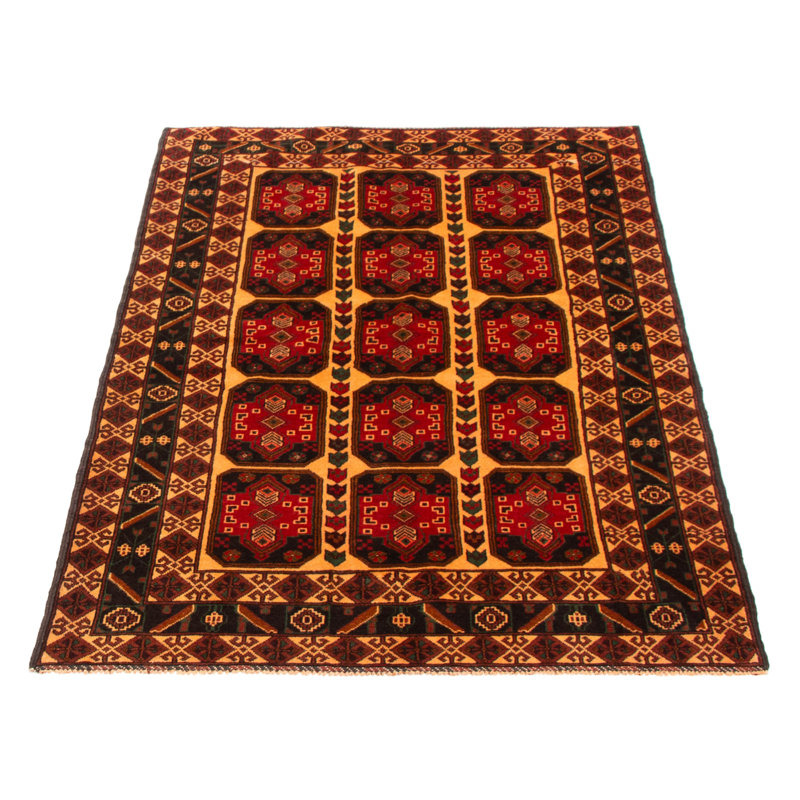 Teimani Beige, Red Rug 4'3" x 6'7"
