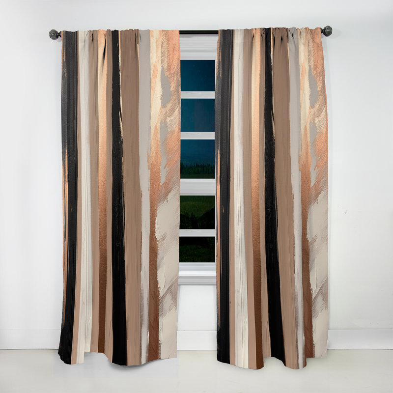 Brown And Black Beyond Boundaries IV - Abstract Curtain - Velvet Room Darkening - 1 panel, 52" W x 84" L